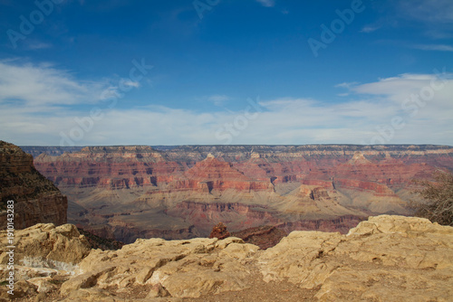 Tablou pe pânză Grand Canyon South Rim with Rocky Ledge on a clear, sunny Day — Classic National