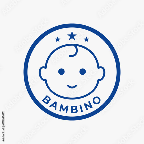 A Cute baby head logo flat design.