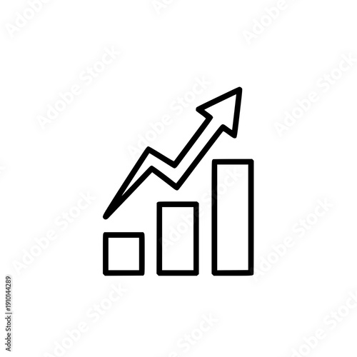 Bar chart with upward arrow