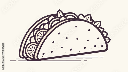 Taco illustration vector for fast food advertising and Mexican cafe menus