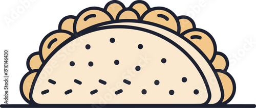 Taco illustration vector icon for Mexican food apps and online delivery services