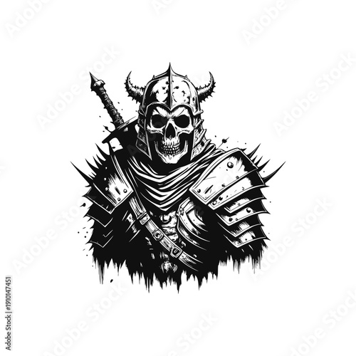 Black and white horror illustration of a human peering through a torn surface gripping vintage style vector art