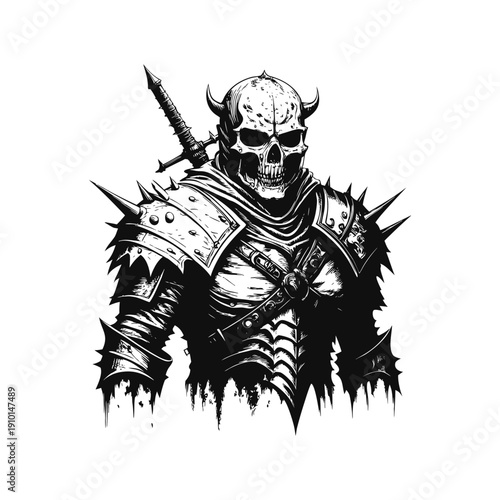 Black and white horror illustration of a human peering through a torn surface gripping vintage style vector art