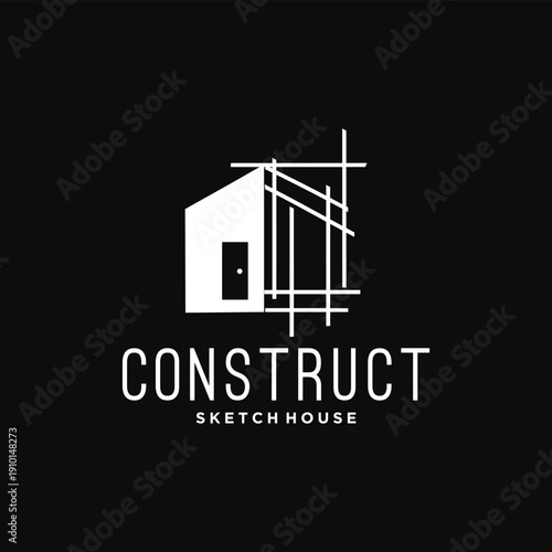 Architect house logo architectural and construction design vector