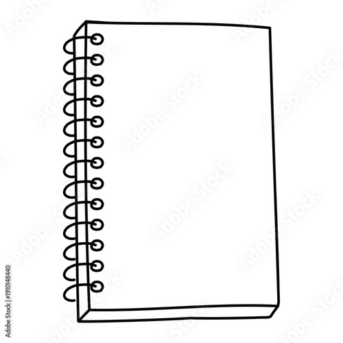 白無地の表紙のリングノートのベクターイラスト