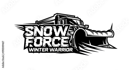 Snow Force Winter Warrior Truck Snowplow Logo Graphic