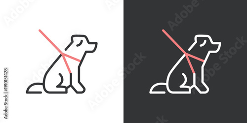 盲導犬の2色ラインアイコン