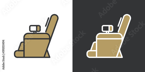 マッサージチェアの2色ラインアイコン