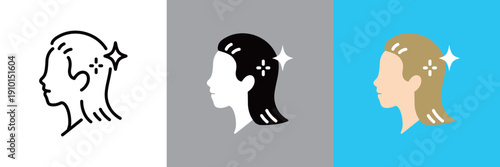 女性の横顔アイコンパターン