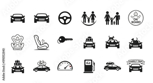 Wallpaper Mural Collection of car and transportation related icons. Torontodigital.ca