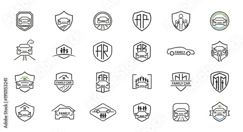 Wallpaper Mural Collection of Hand Drawn Shield Logos and Icons. Torontodigital.ca