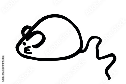 Hand drawn happy funny cute mouse clipart Friendly kawaii rat For design, kids print, kids books, nursery decor, logo