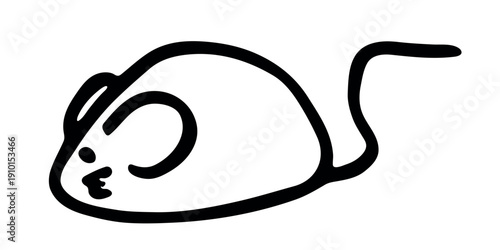 Hand drawn happy funny cute mouse clipart Friendly kawaii rat For design, kids print, kids books, nursery decor, logo