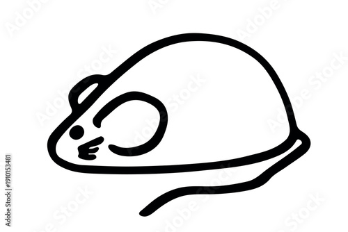 Hand drawn happy funny cute mouse clipart Friendly kawaii rat For design, kids print, kids books, nursery decor, logo