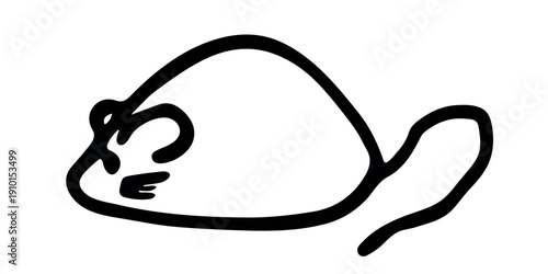 Hand drawn happy funny cute mouse clipart Friendly kawaii rat For design, kids print, kids books, nursery decor, logo