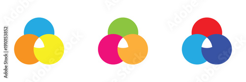 Colored intersecting circles. color background. design element. vector illustration. . EPS 10 .