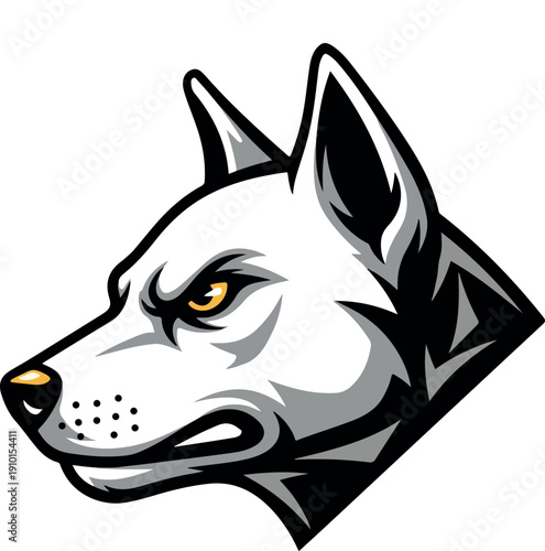 Belgian Malinois Dog Head Mascot Logo – Aggressive Side Profile Vector Illustration
