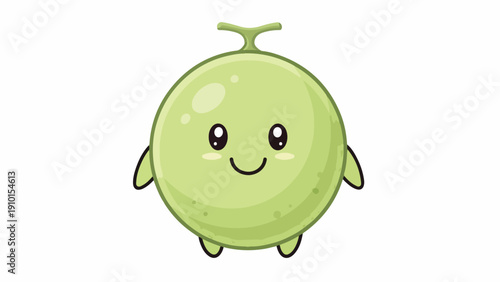 A cartoonish green apple character with a smiling face floats against a plain white background.