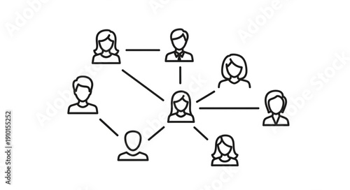 Network of people connected by lines representing relationships.