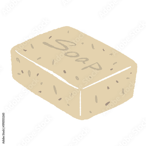 Handmade Natural Beige Soap Bar Vector