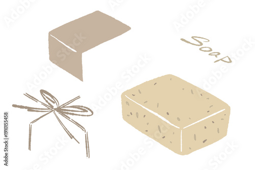 Natural Soap Bar and Wrapping Accessories Set