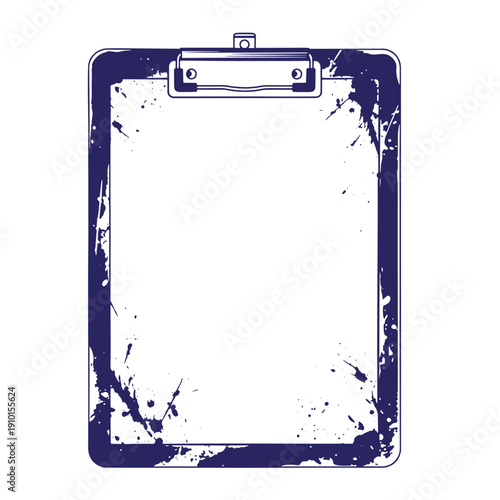 Grunge texture Grunge clipboard with splashes and scratches for notes and messages  blank paper on clipboard Vintage Style