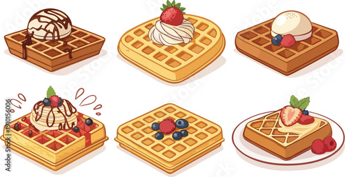 Simple waffle vector illustration for cafe signage and food promotion