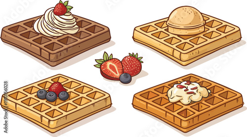 Waffle vector illustration icon for bakery logos and online food delivery