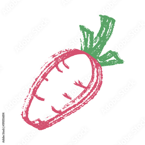 Hand drawn farm radish beet beetroot plant with green leaves Fresh vegetable doodle Healthy eco food Organic garden vegetarian food For design, print, packaging, decor, kids books