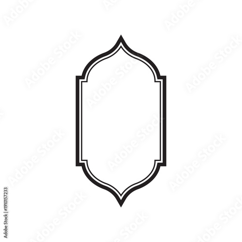 Islamic vector window or door arch vector shape - Ramadan kareem silhouette icon.