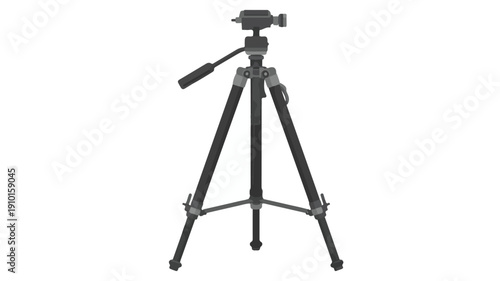 Black tripod for camera or recording stand