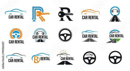 Collection of Car Rental Logos and Icons.