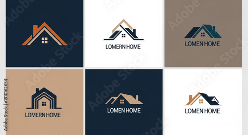 Collection of Six Modern House Logo Designs.