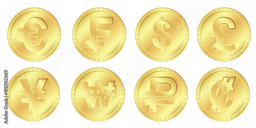 golden coins from different countries 