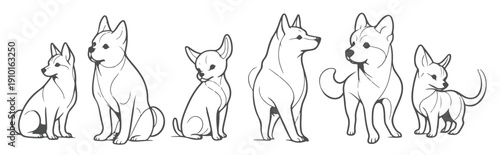  playful minimalist dog poses collection 