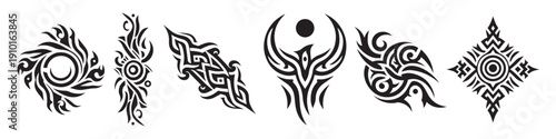 tribal tattoo design vector art illustration