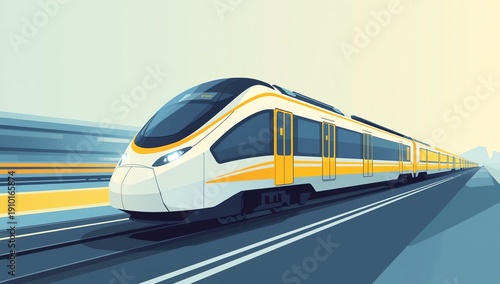 fast train in motion blur