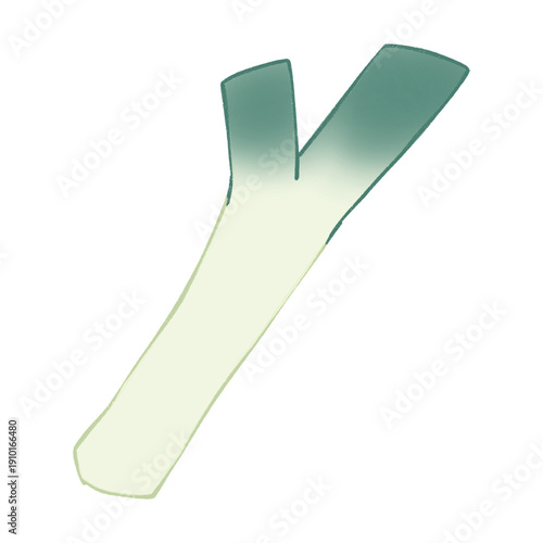 A leek on white background 