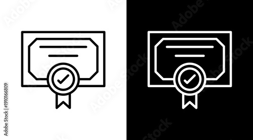 Certificate White Icon Set Design 