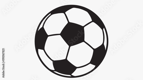 Classic soccer ball icon for football sports branding, athletic equipment marketing, team merchandise design, sporting goods promotion, and recreational activity graphics
