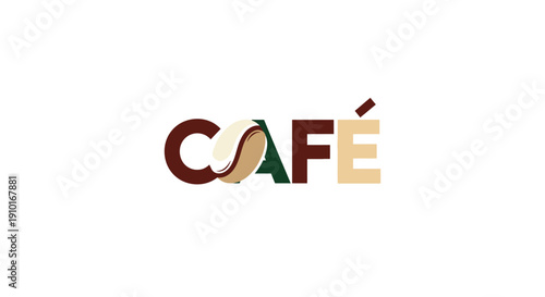 Wallpaper Mural Logo design with the word CAFE incorporating a coffee bean icon Torontodigital.ca