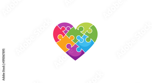 Wallpaper Mural Heart Shaped Jigsaw Puzzle Pieces Forming a Symbol of Connection and Unity Torontodigital.ca