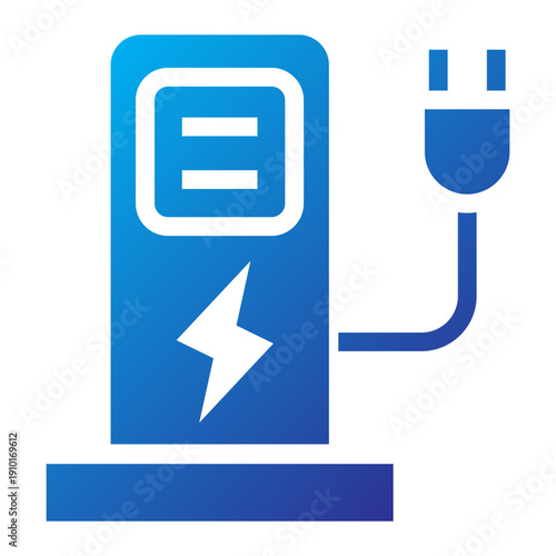 EV Charging Station Gradient Icon