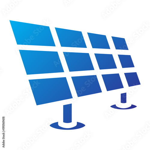 Solar Panel Energy Gradient Icon