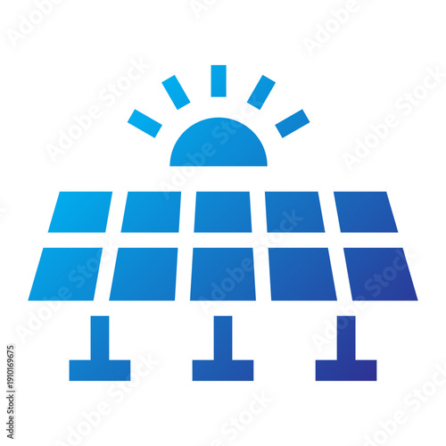 Solar Farm Energy Gradient Icon