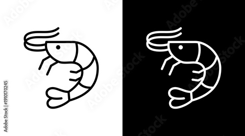 Shrimp White Icon Set Design 