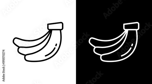 Banana White Icon Set Design 