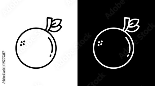 Orange White Icon Set Design 