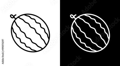 Watermelon White Icon Set Design 