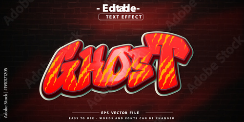 Editable text effect on ghost themed text.